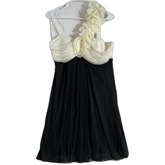 Taboo Dresses & Skirts - VTG 90s Taboo Midi Dress Sz XL Fairy Babydoll Y2K Foral Shoulder Black White